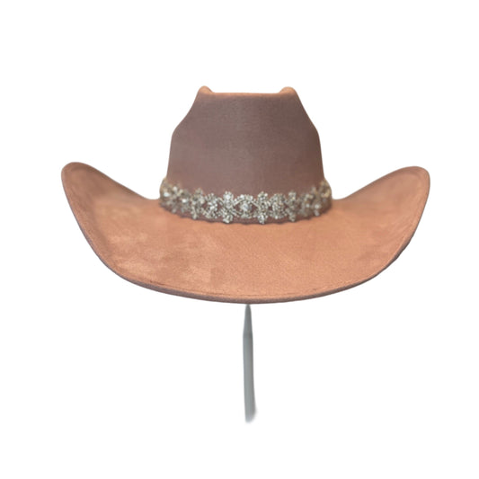 Iconic Rhinestone Cowgirl hat with silver rhinestone trim