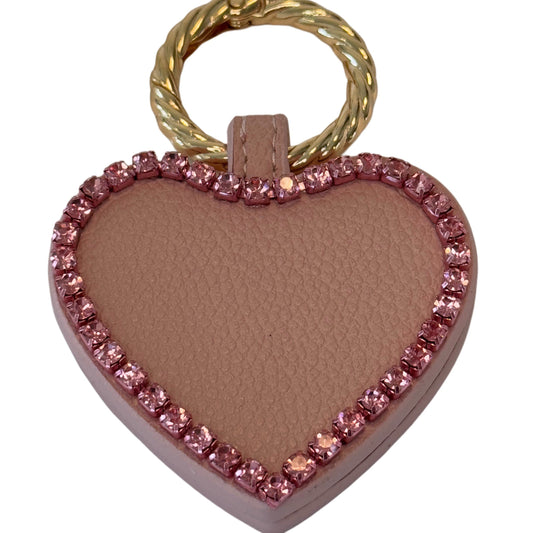 Heart-shaped Magnetic Hat clip Keychain- Pink with pink rhinestones