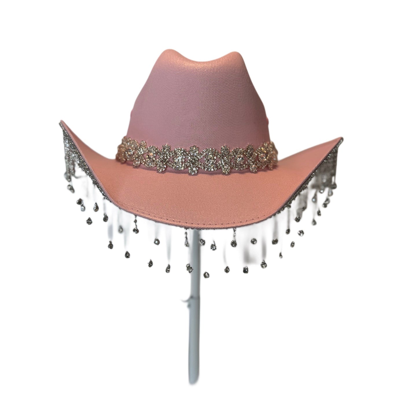 Special Edition- Kids Pink Cowgirl Hat with iconic rhinestone braid