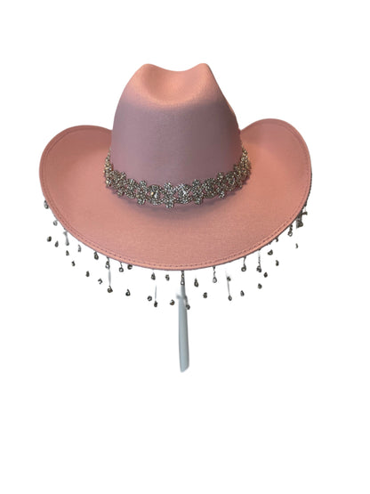 Special Edition- Kids Pink Cowgirl Hat with iconic rhinestone braid