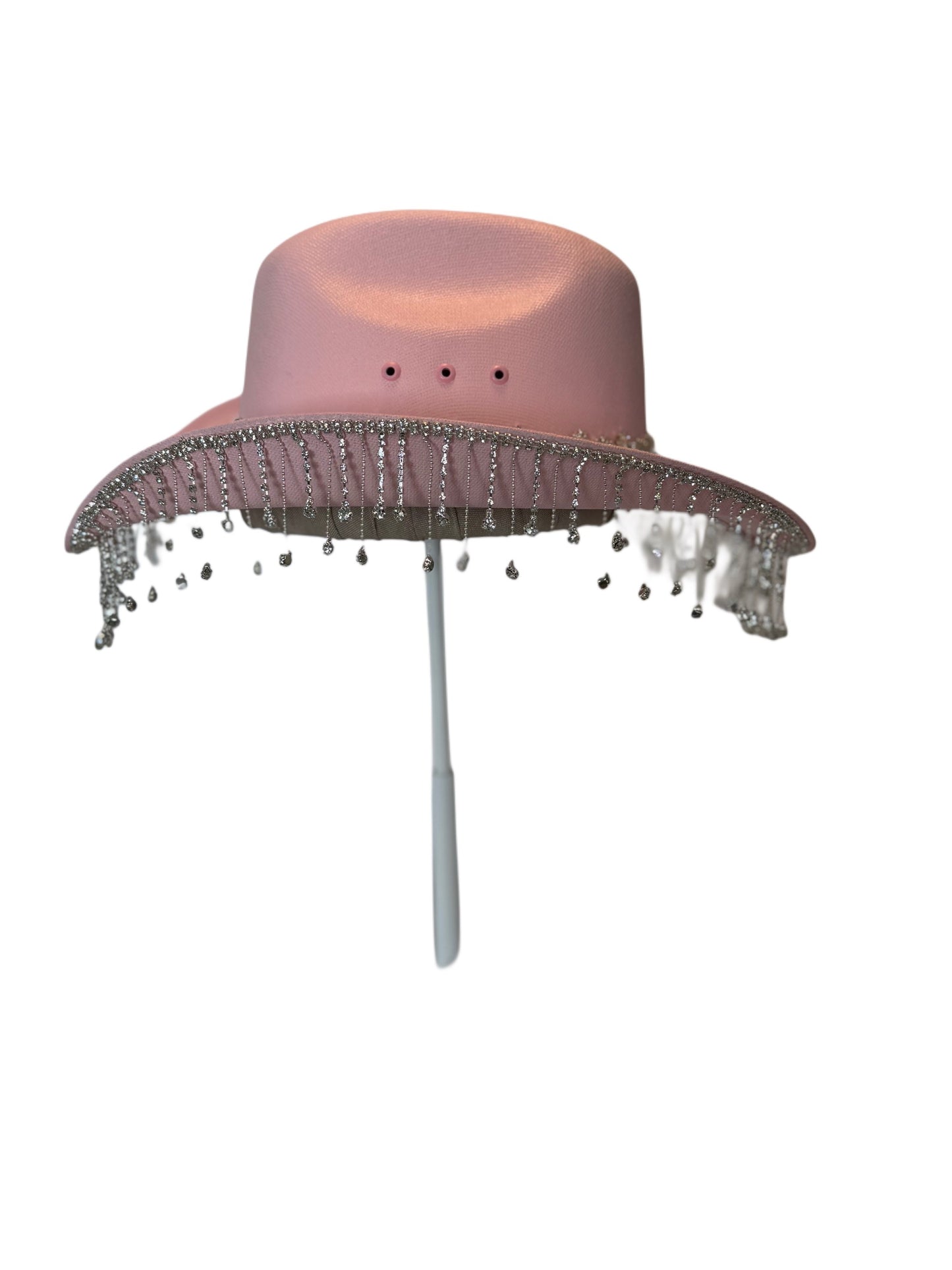 Special Edition- Kids Pink Cowgirl Hat with iconic rhinestone braid